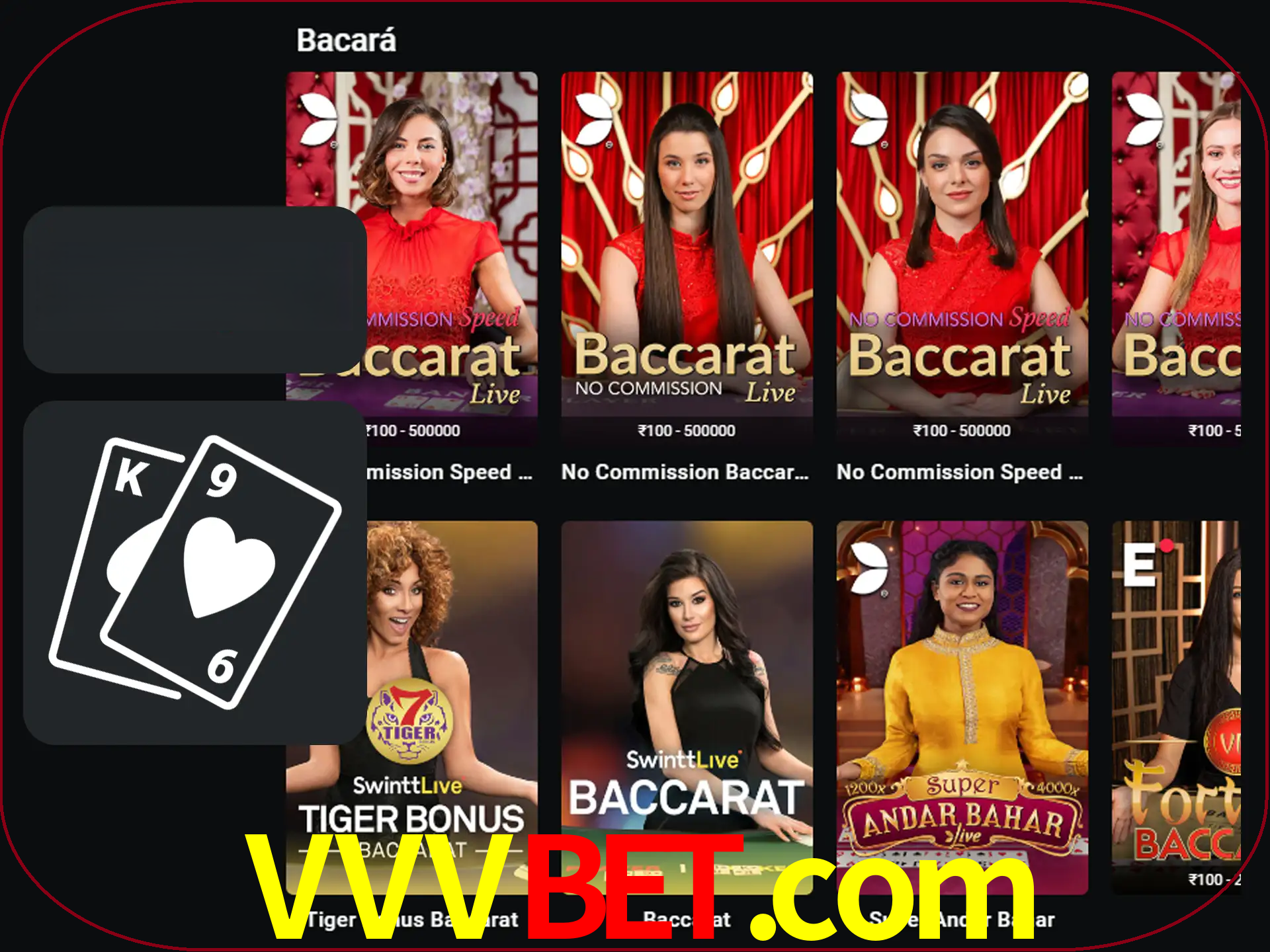 Ganhe muito dinheiro jogando jogos de bacará.
