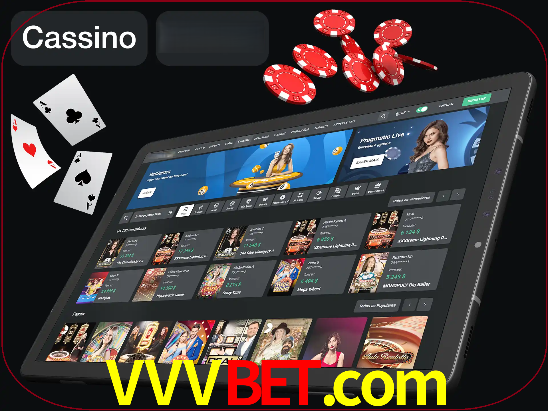 Jogue vários jogos de cassino em nosso cassino.
